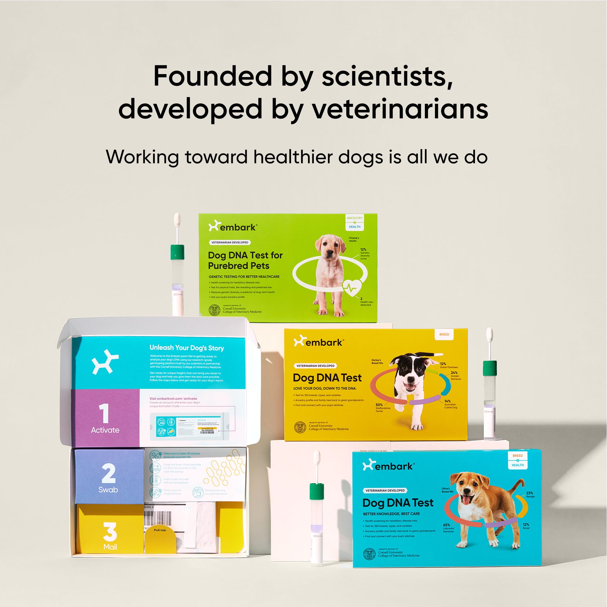 Founded by scientists, developed by veterinarians. Working toward healthier dogs is all we do.