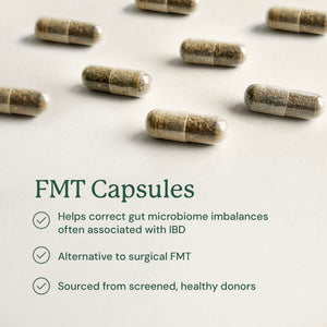 FMT capsules for dog microbiome with text about their benefits.